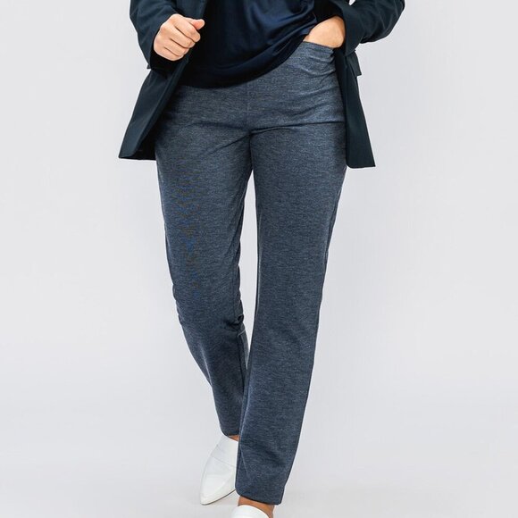 Ministry of Supply Fusion Straight Leg Pant Small 11" Rise Heather Navy Blue - Picture 1 of 7